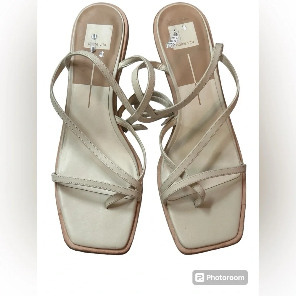 Dolce Vita Gemini Ankle Strap wedge sandal 12M‎ Ivory leather